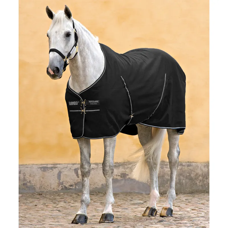 Horseware Rambo Stable Sheet with Microfiber Lining - Black/Black/Silver
